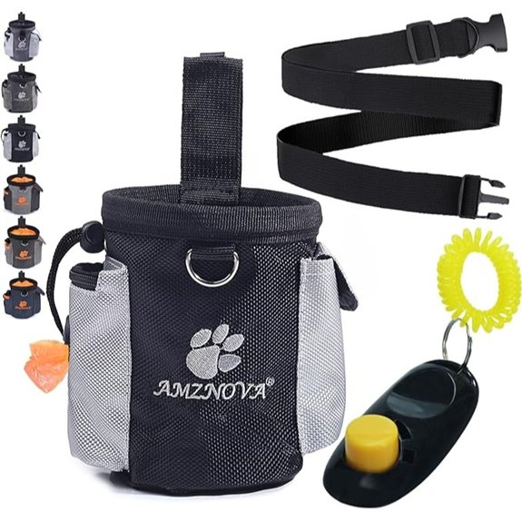 AMZNOVA Dog Treat Pouch with Clicker & Belt