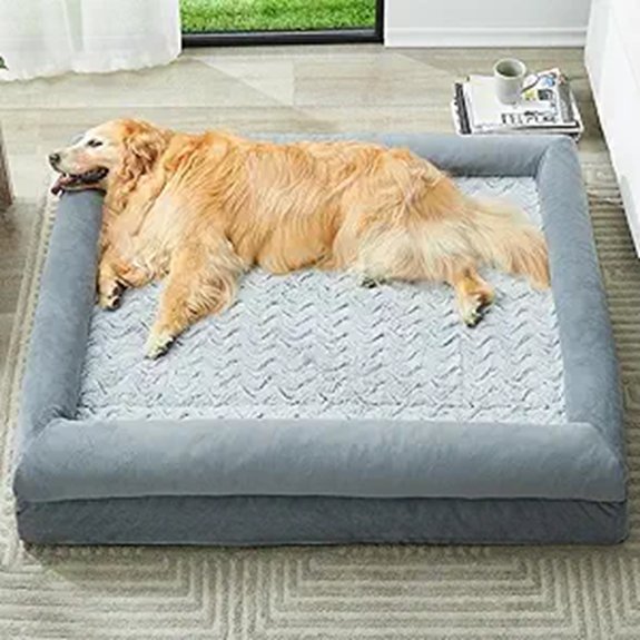 WNPETHOME XL Washable Orthopedic Dog Bed with Bolster