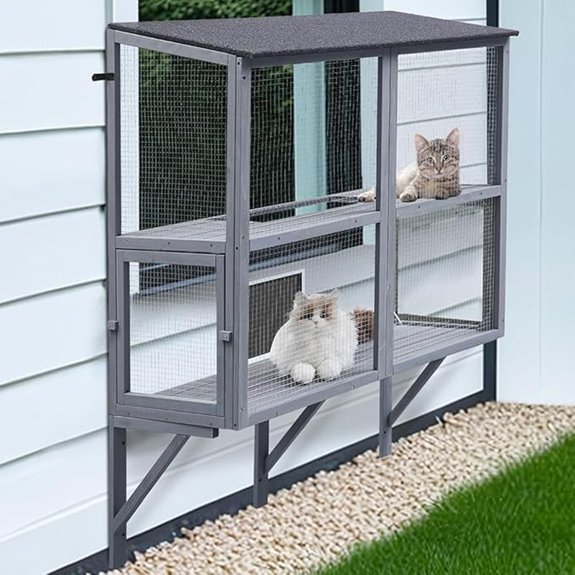beeNbkks Cat Catio 2-Tier Window Box