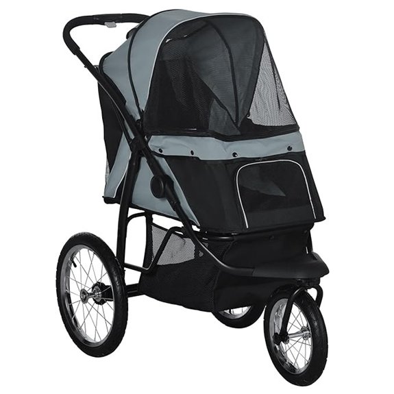 PawHut 3-Wheel Foldable Pet Stroller