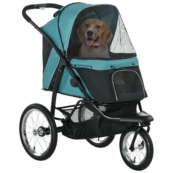 PawHut 3-Wheel Foldable Pet Stroller