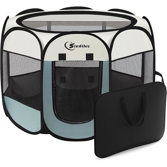 Dog Cat Playpen Portable Pop Up Kennel Grey