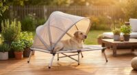 portable elevated dog cot with canopy