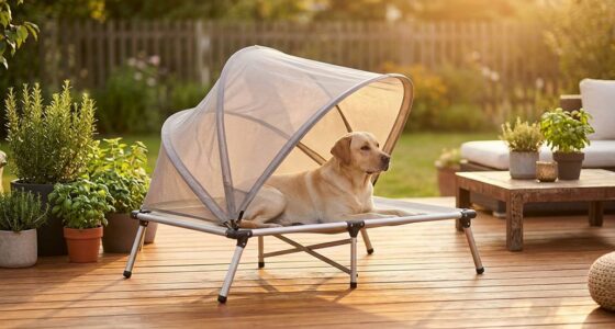 portable elevated dog cot with canopy